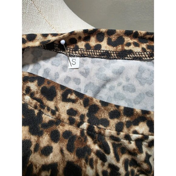 Boy Mom Leopard Print T-Shirt Small Short Sleeve Crew Neck - Picture 5 of 5